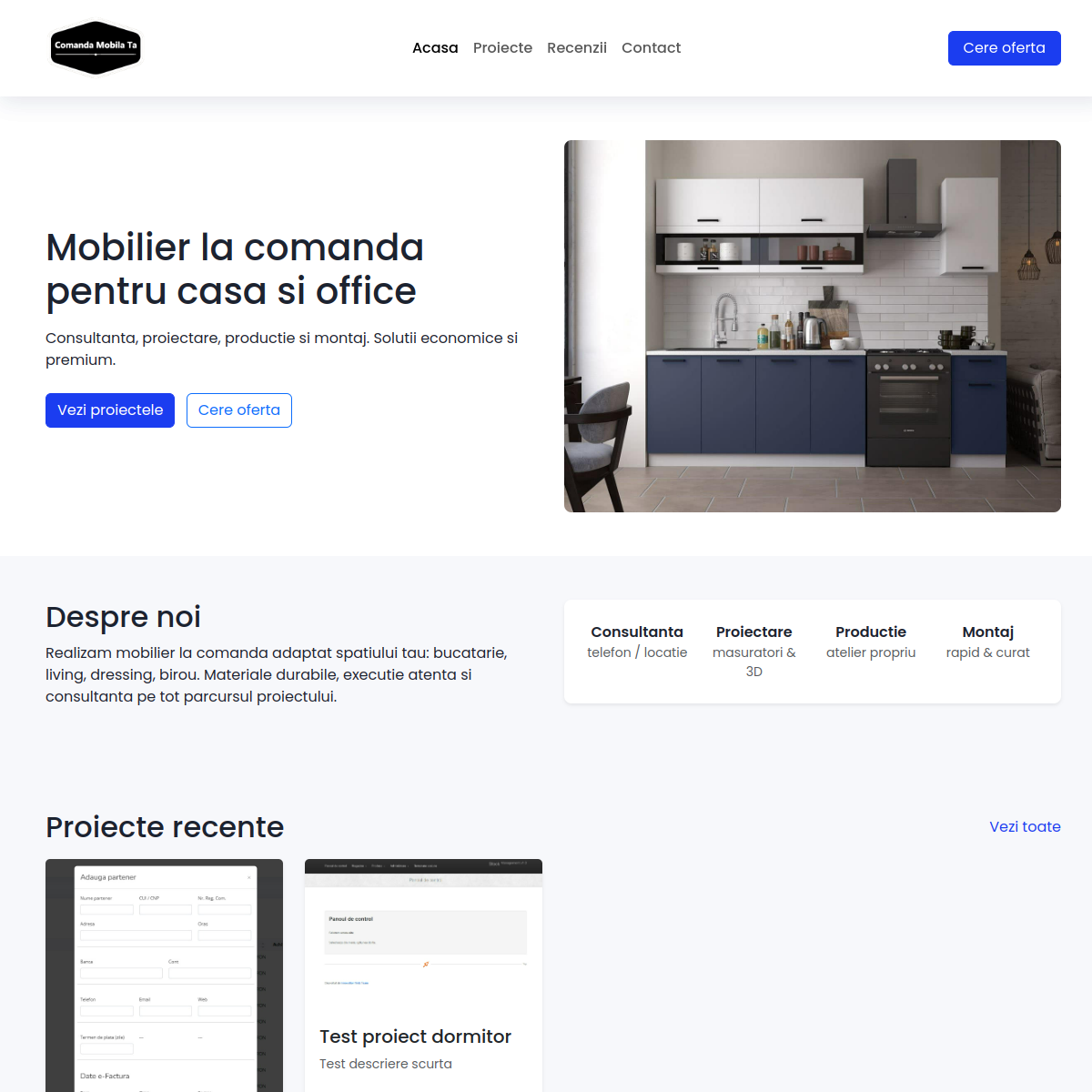 Website prezentare producator mobilier la comanda