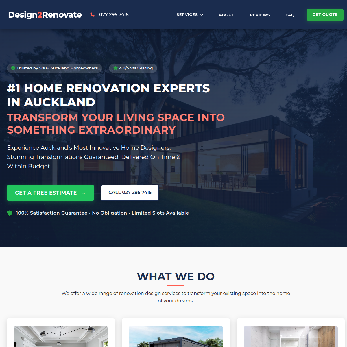 Screenshot preview of design2renovate.co.nz website