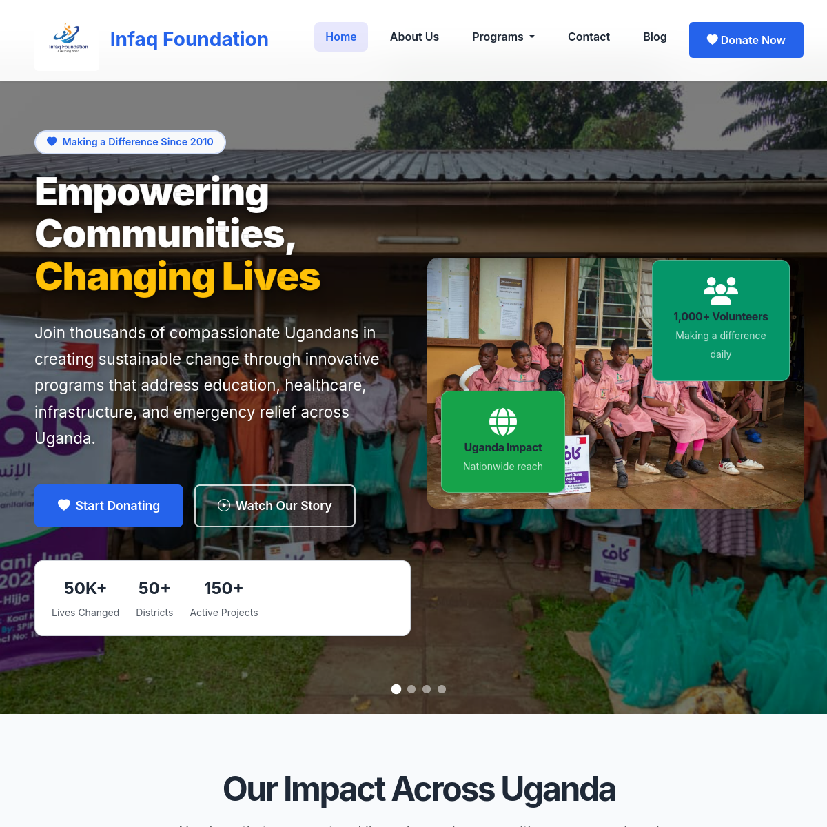 Website preview of Infaq Foundation