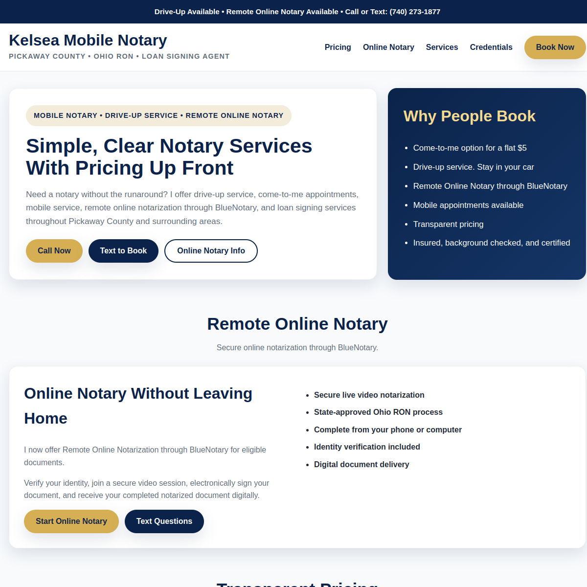 Kelsea Mobile Notary website preview