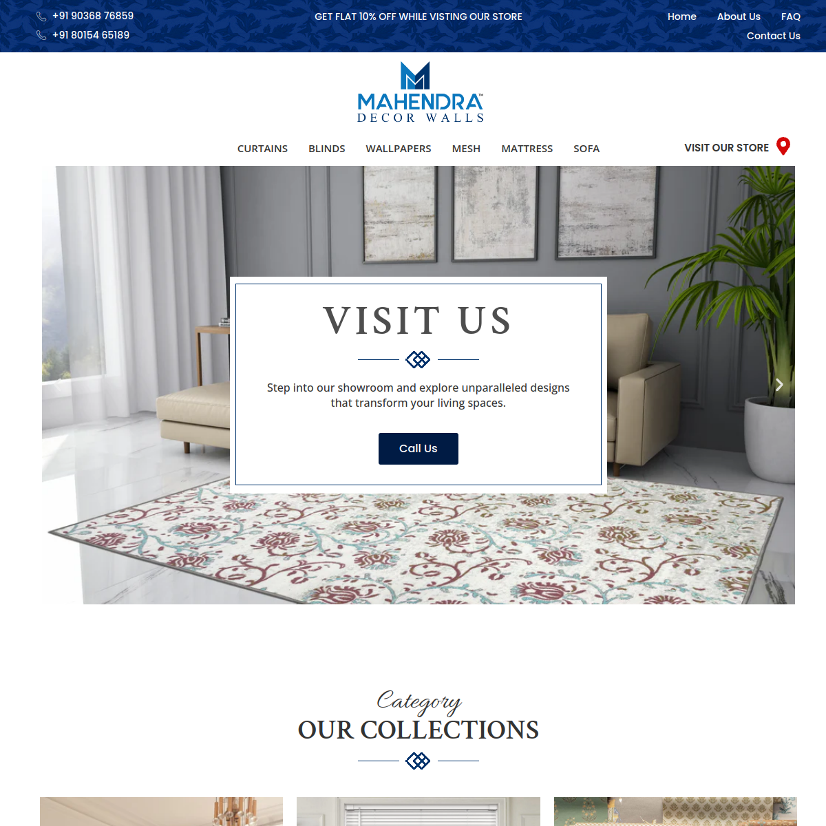 Mahendra Decor Walls Website Preview