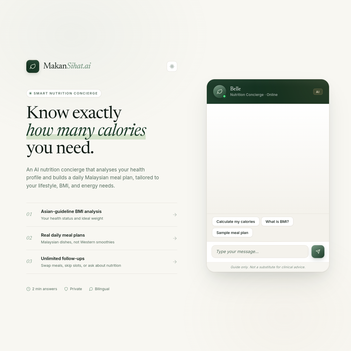 MakanSihat live site screenshot