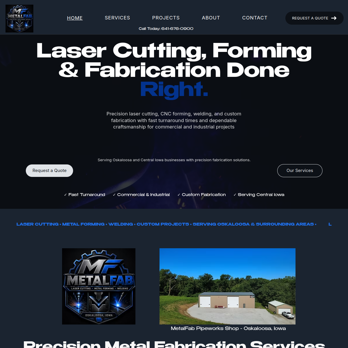 Metal Fab Pipeworks website preview
