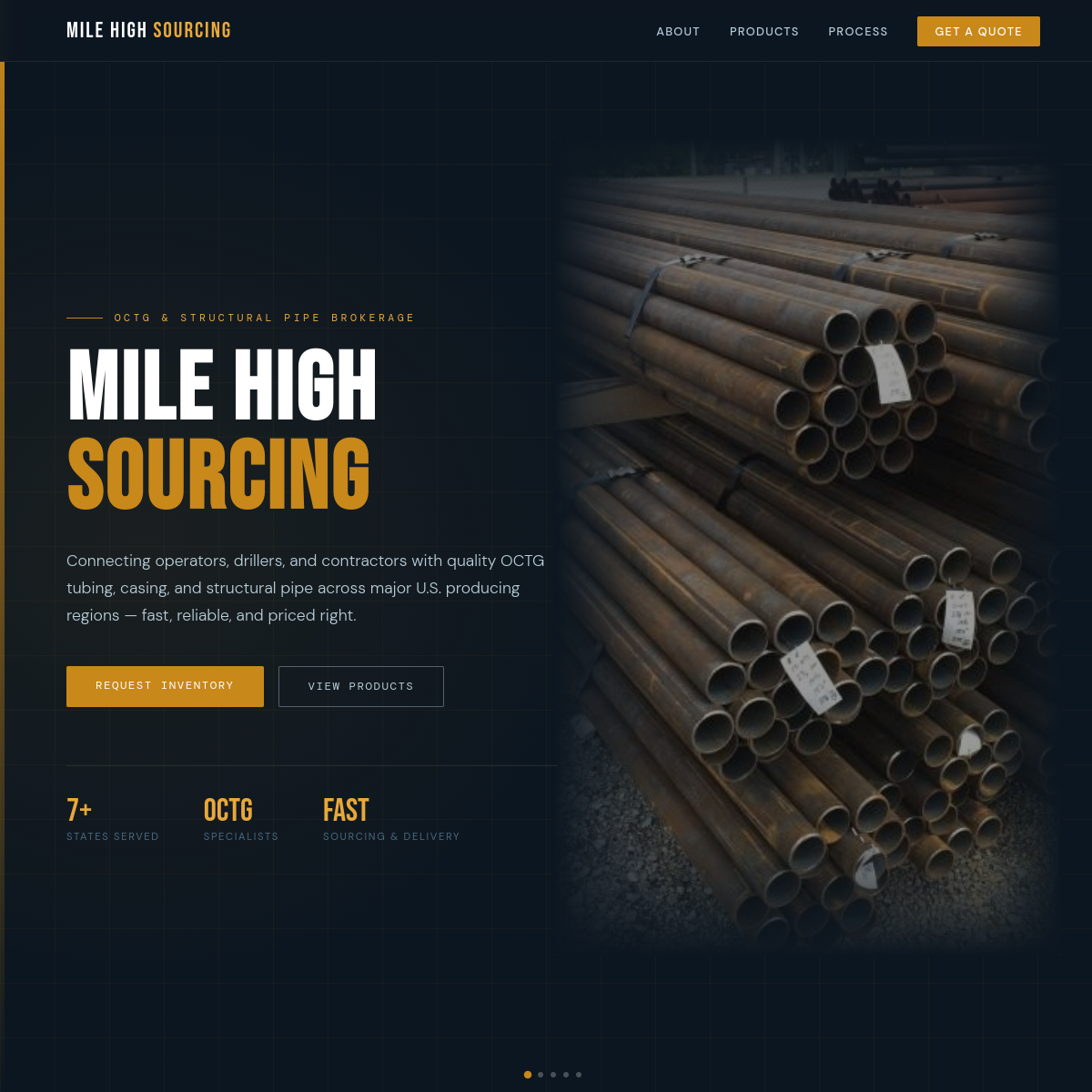 Mile High Sourcing website preview