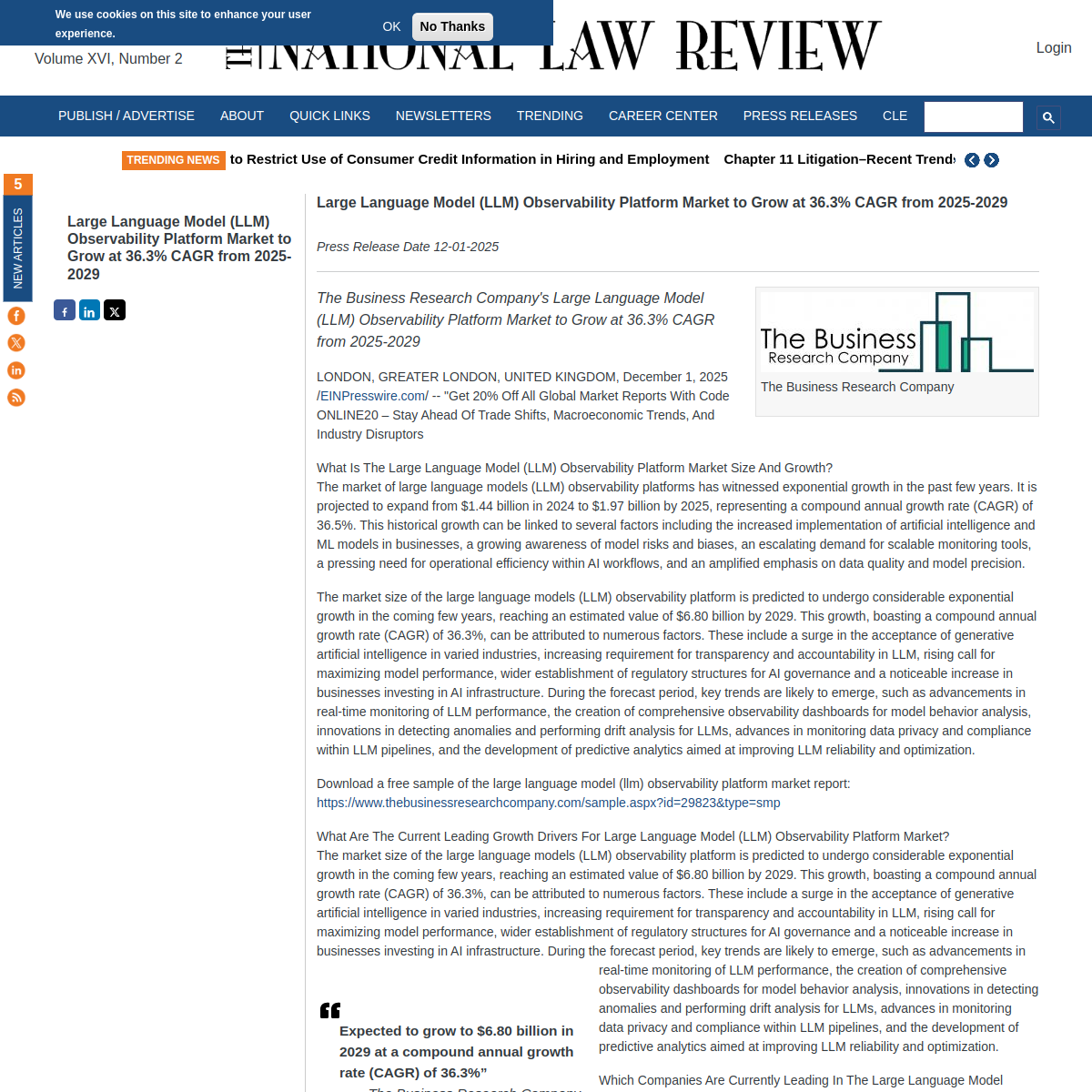 LLM Observability Market to Grow at 36.3% CAGR