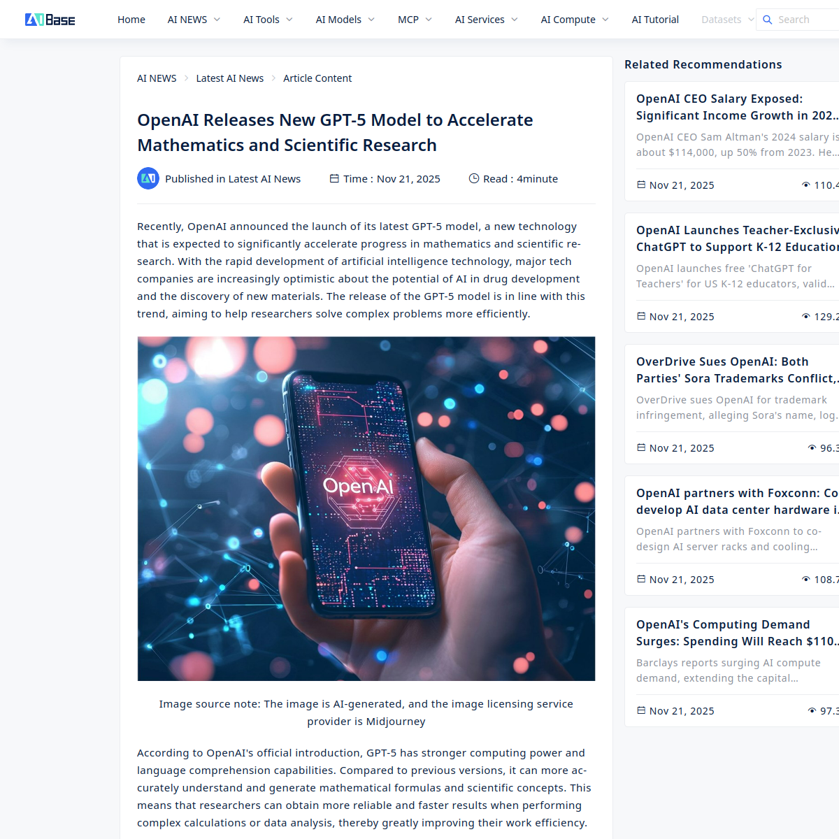 OpenAI Releases GPT-5 for Math and Science