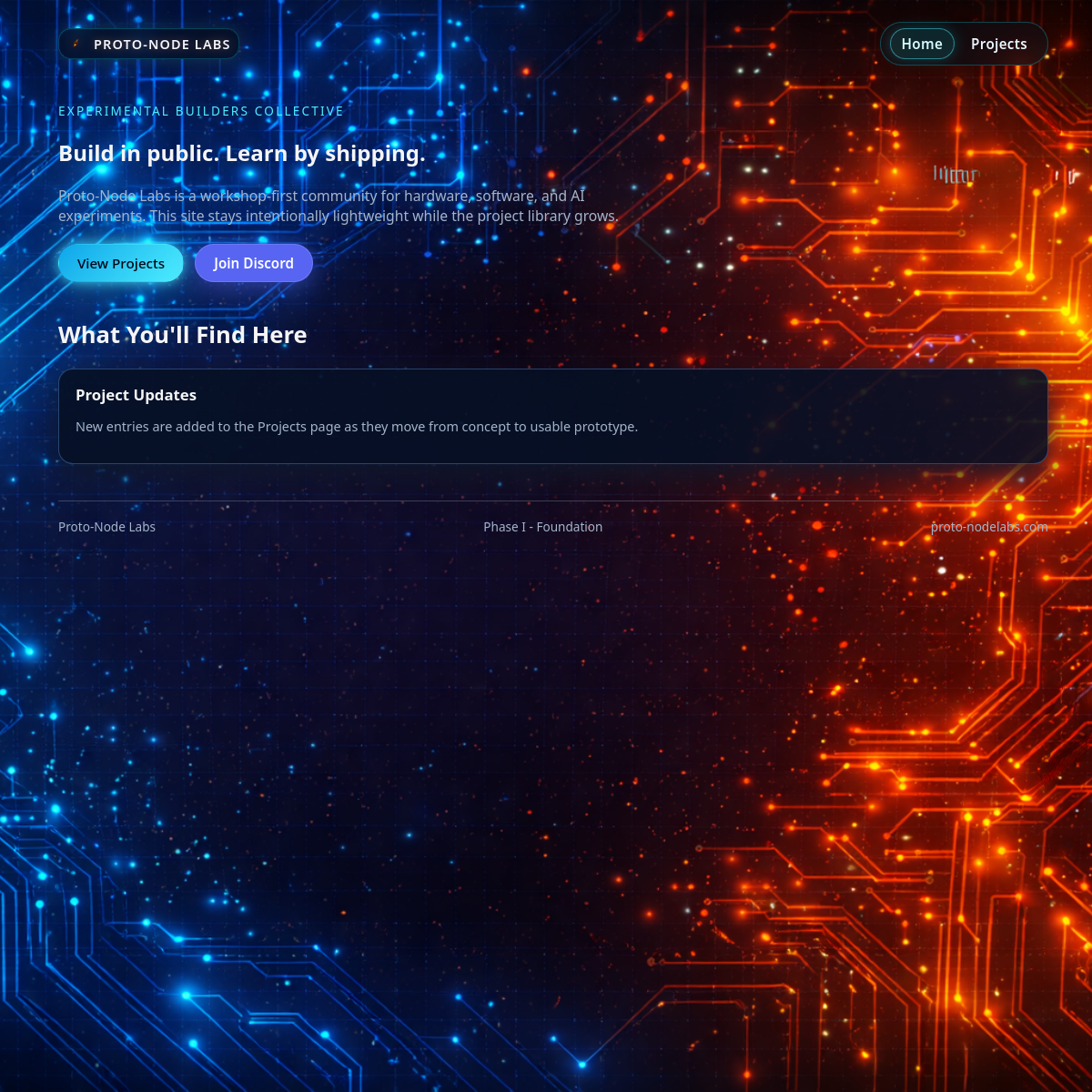 Proto-Node Labs homepage preview