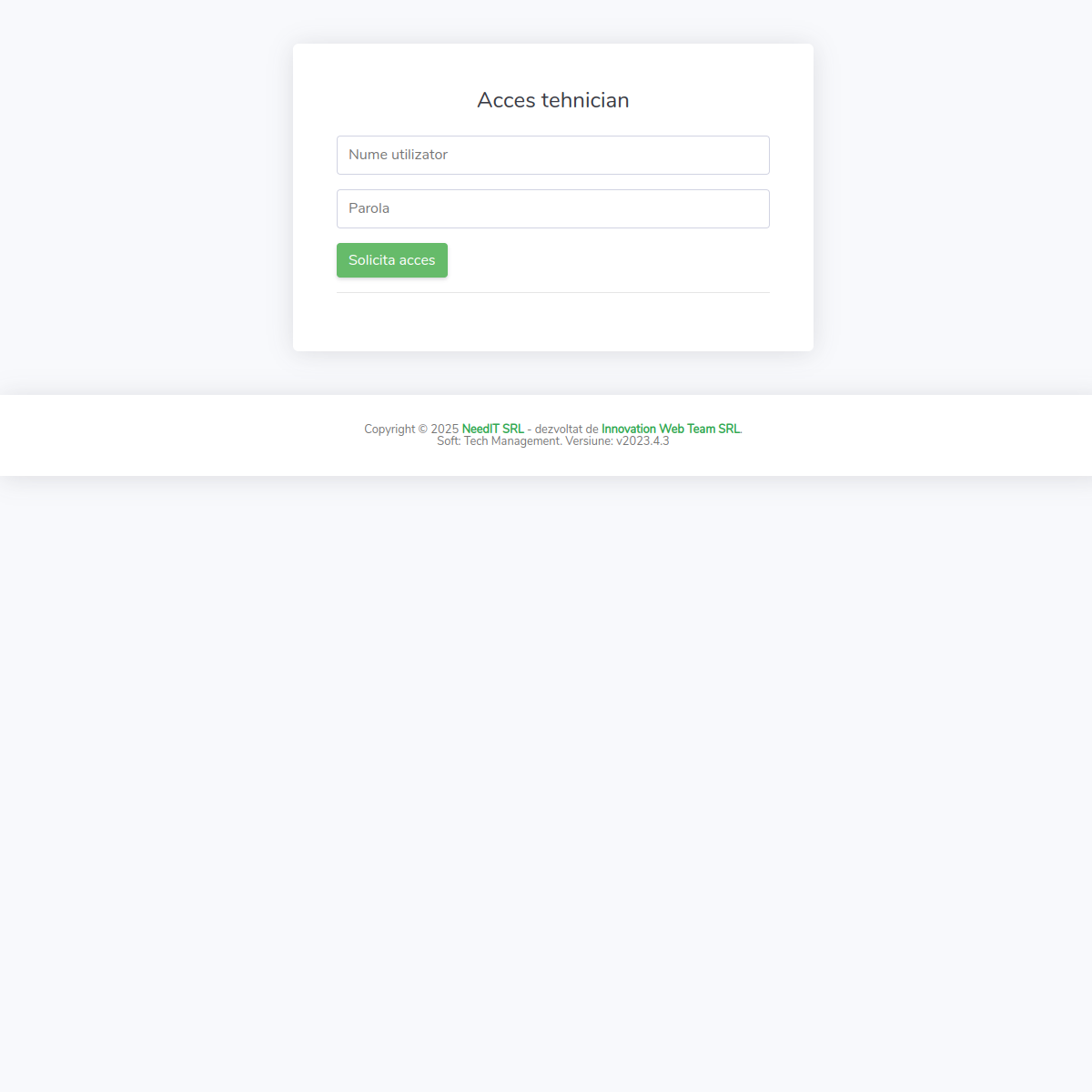 Aplicatie web based centralizare interventii clienti