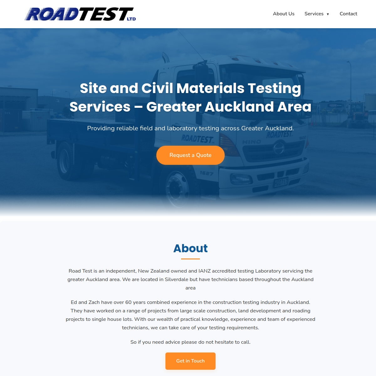 Screenshot preview of rdtest.co.nz website