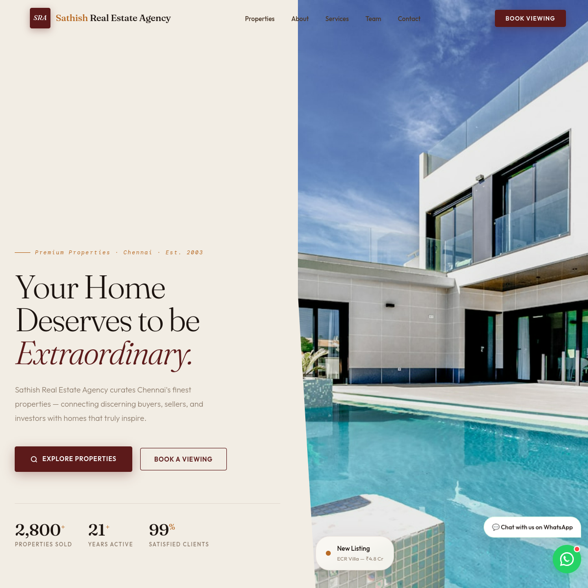 Real Estate Agency website screenshot