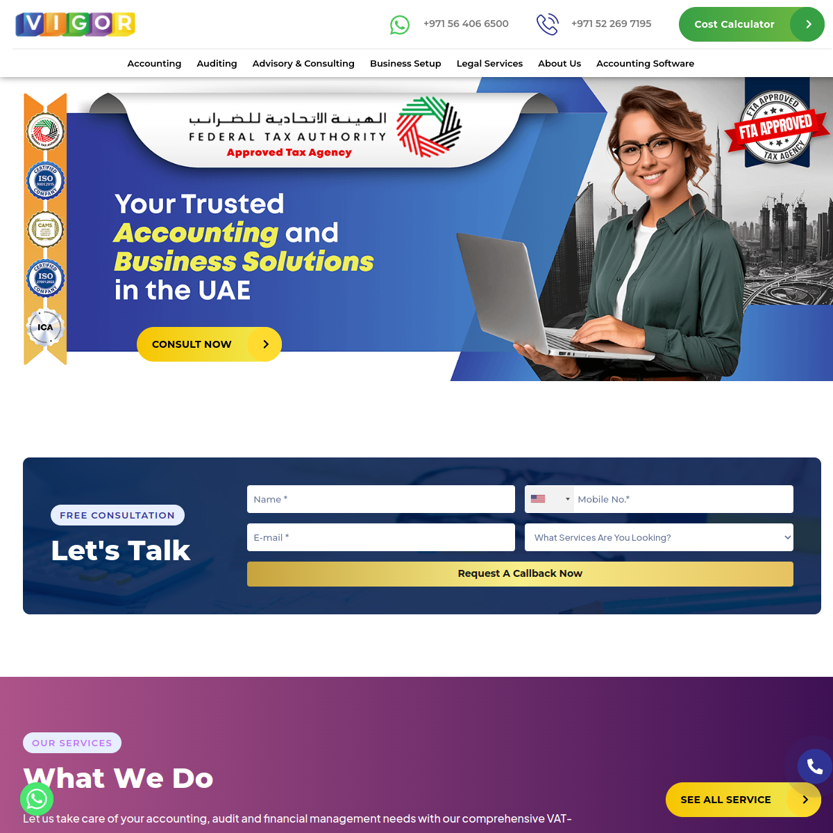 Vigor Dubai website screenshot
