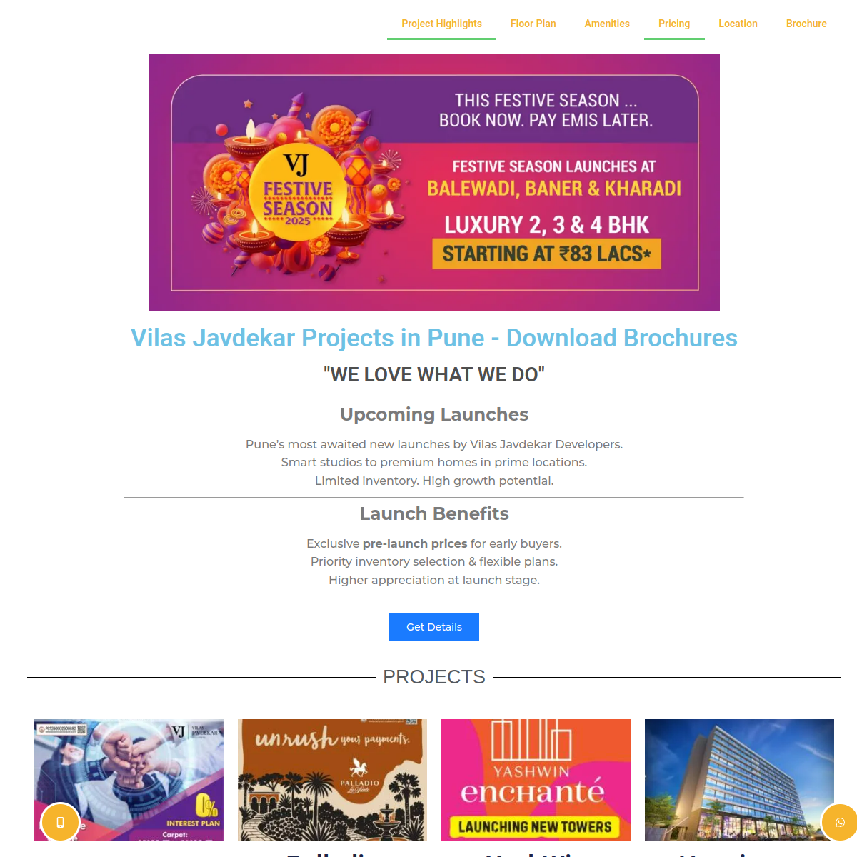 Vilas Javdekar Projects portal screenshot