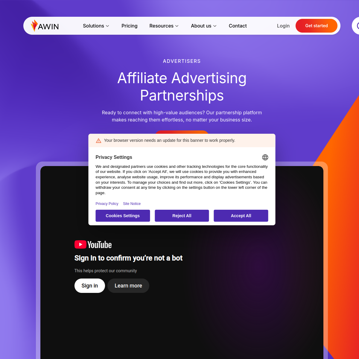 Awin product screenshot