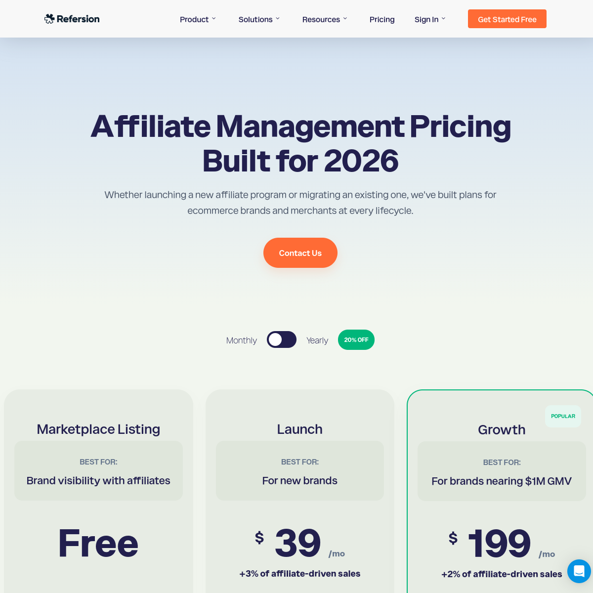 Refersion product screenshot