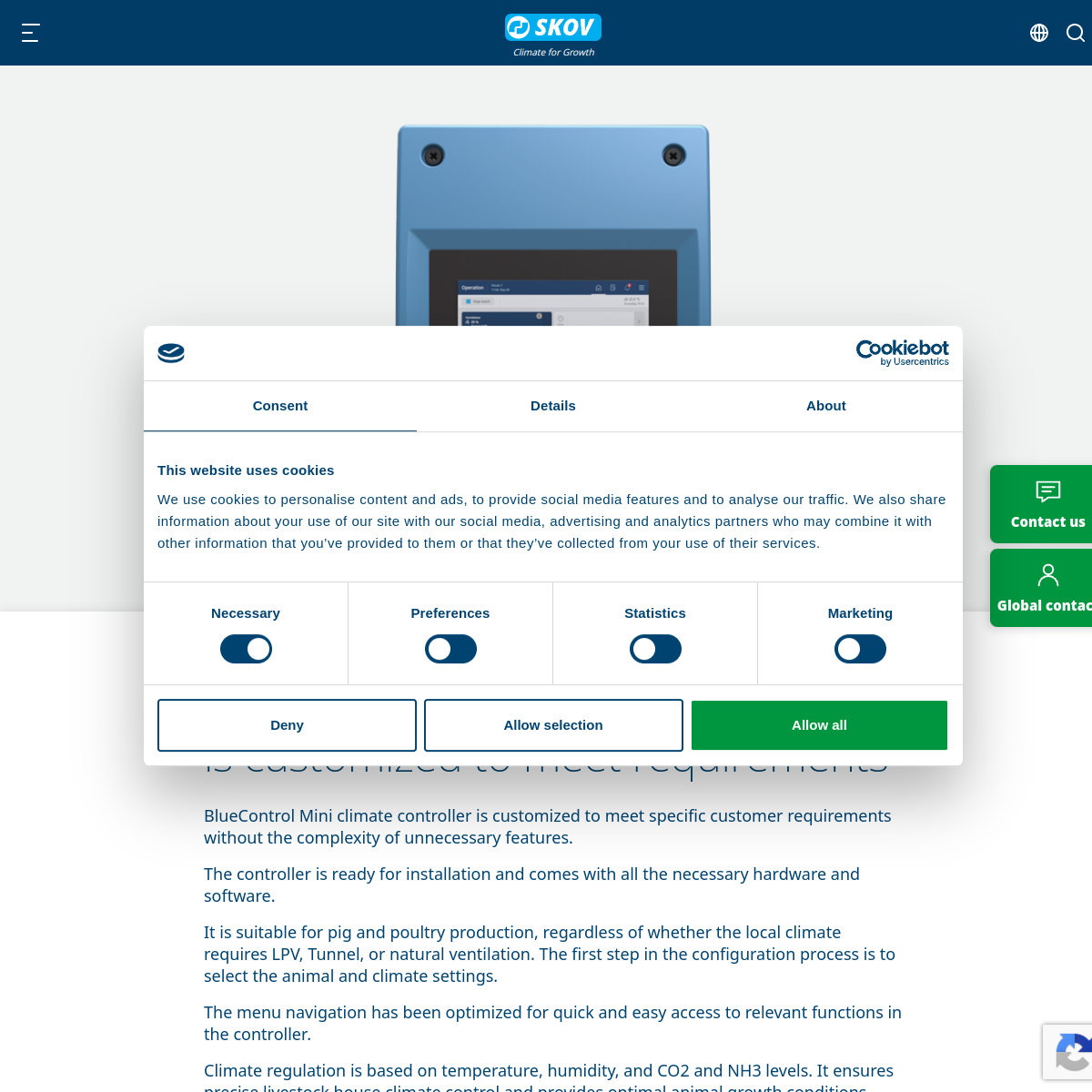 touchscreen temperature and humidity climate controller for livestock farms