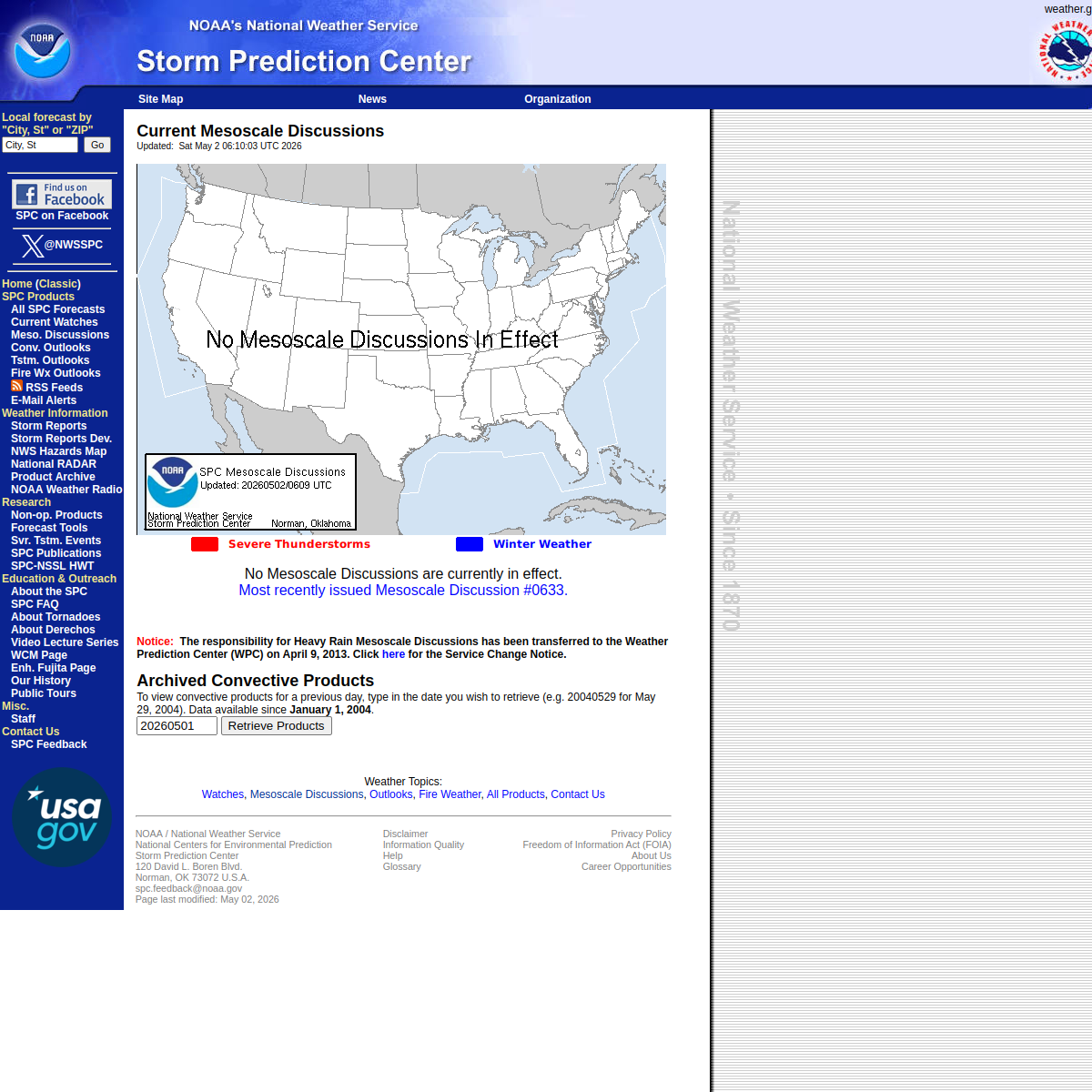 Preview of SPC mesoscale discussions