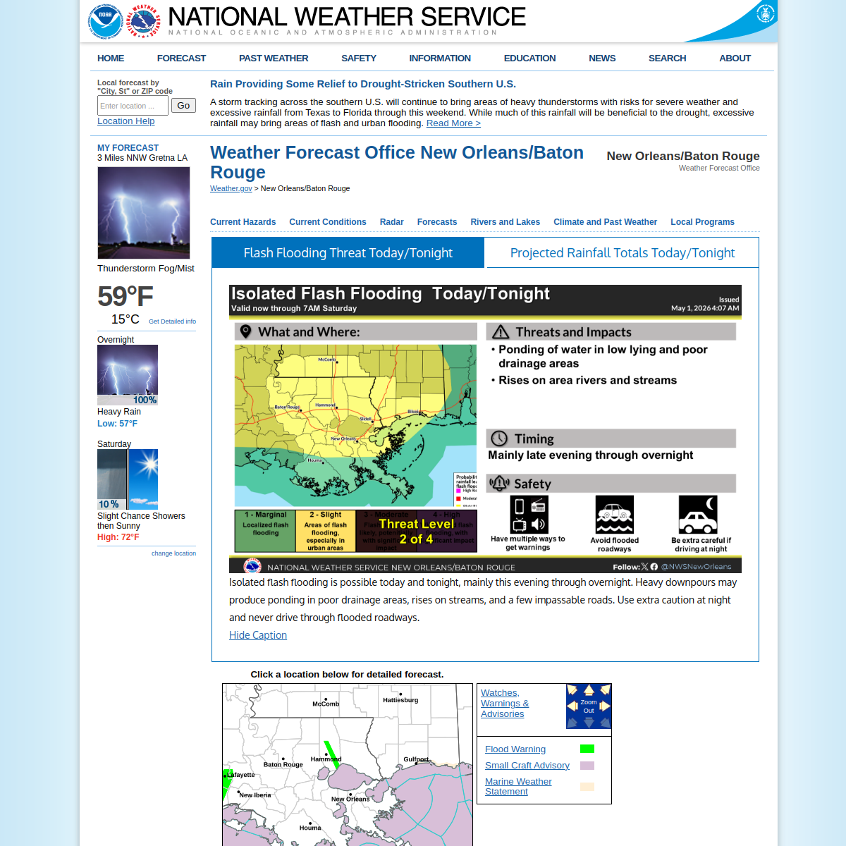 Preview of NWS New Orleans/Baton Rouge (LIX) website