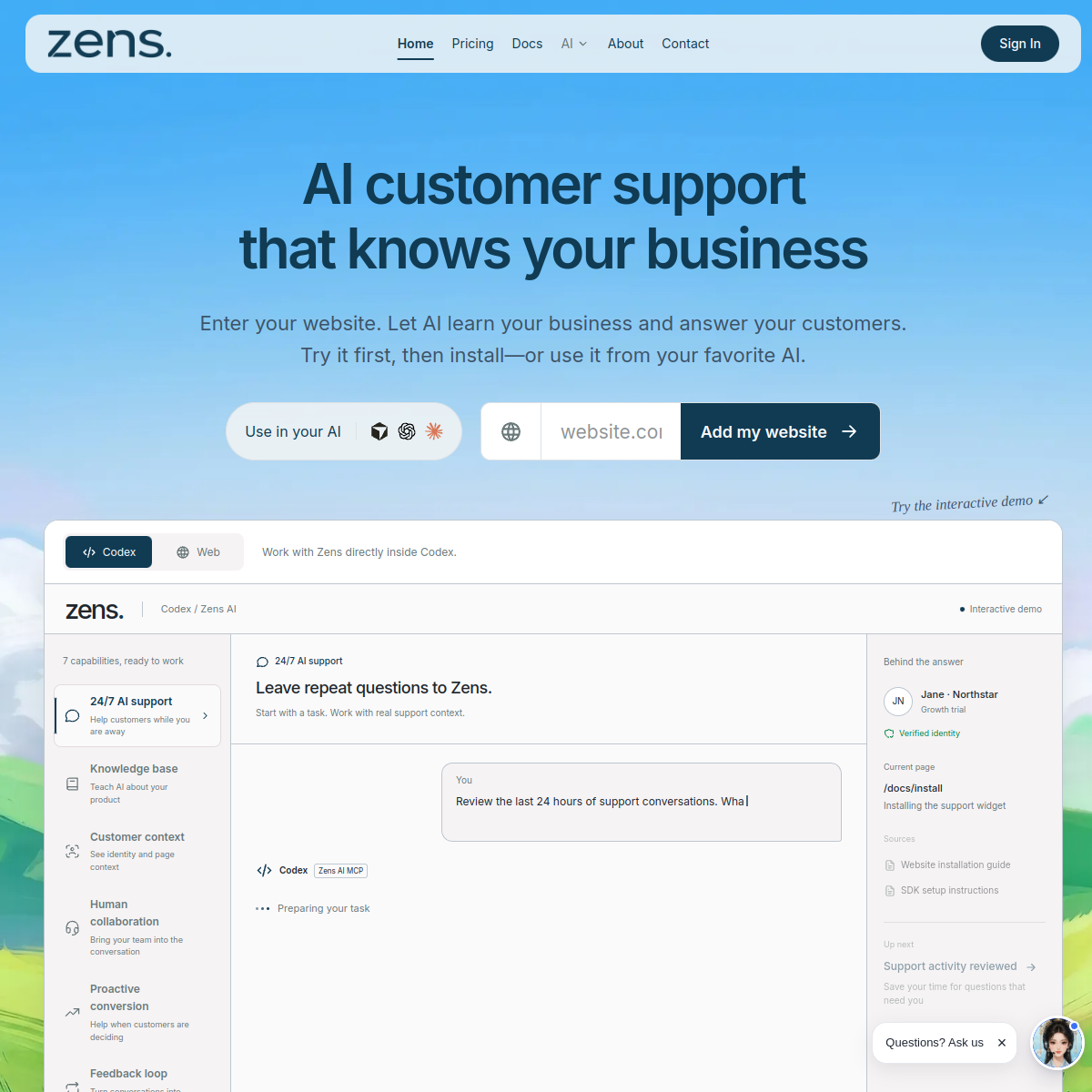 Zens AI preview