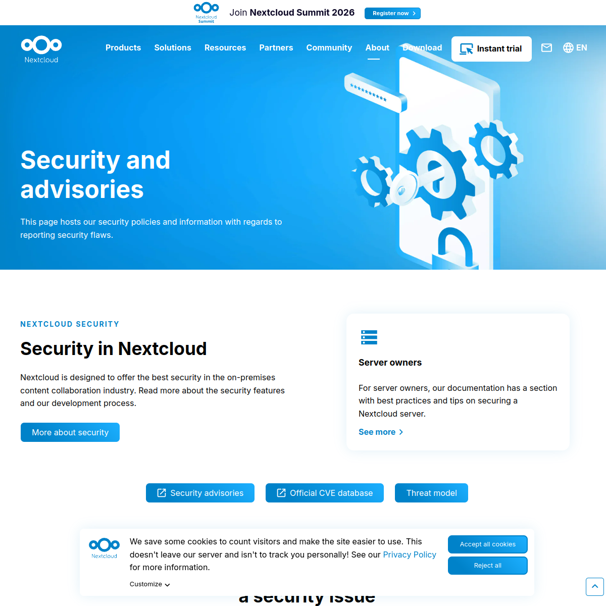 Screenshot of nextcloud.com