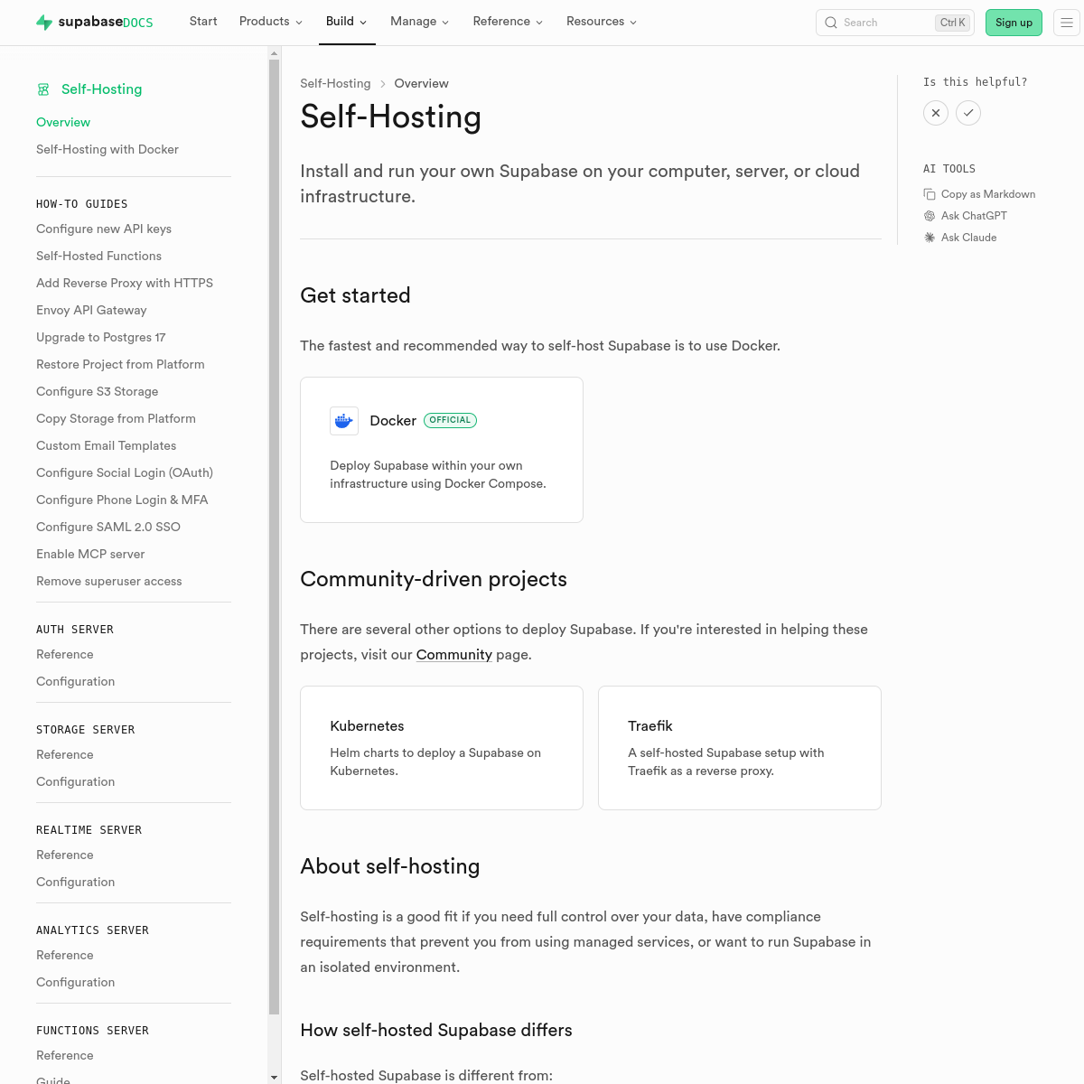 Screenshot of supabase.com