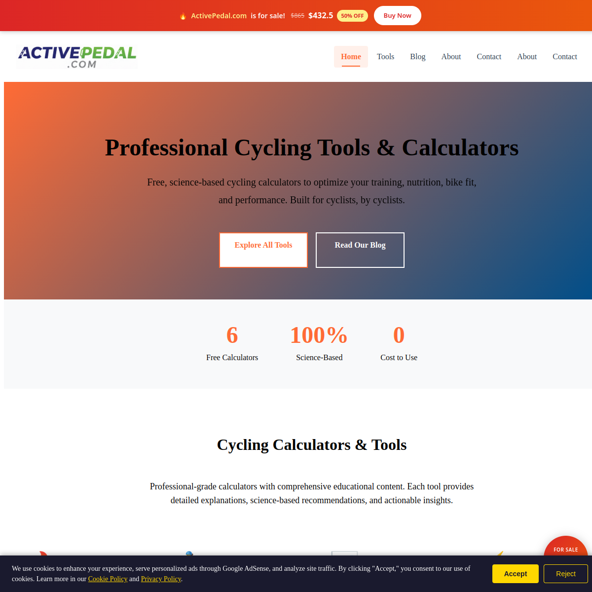 ActivePedal.com live screenshot