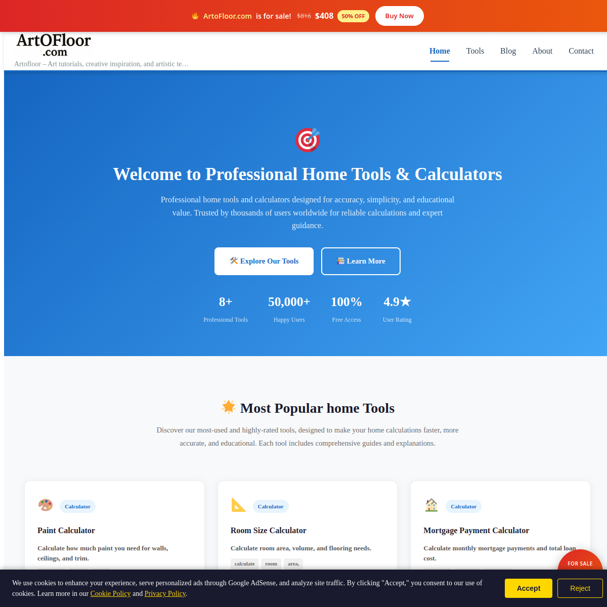 ArtoFloor.com live screenshot