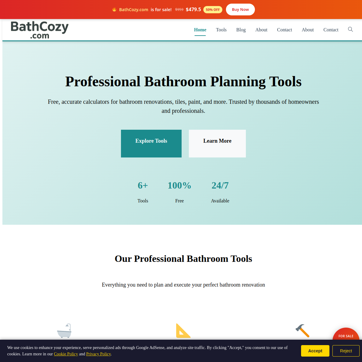 BathCozy.com live screenshot