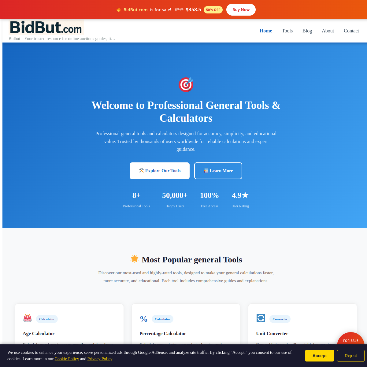 BidBut.com live screenshot
