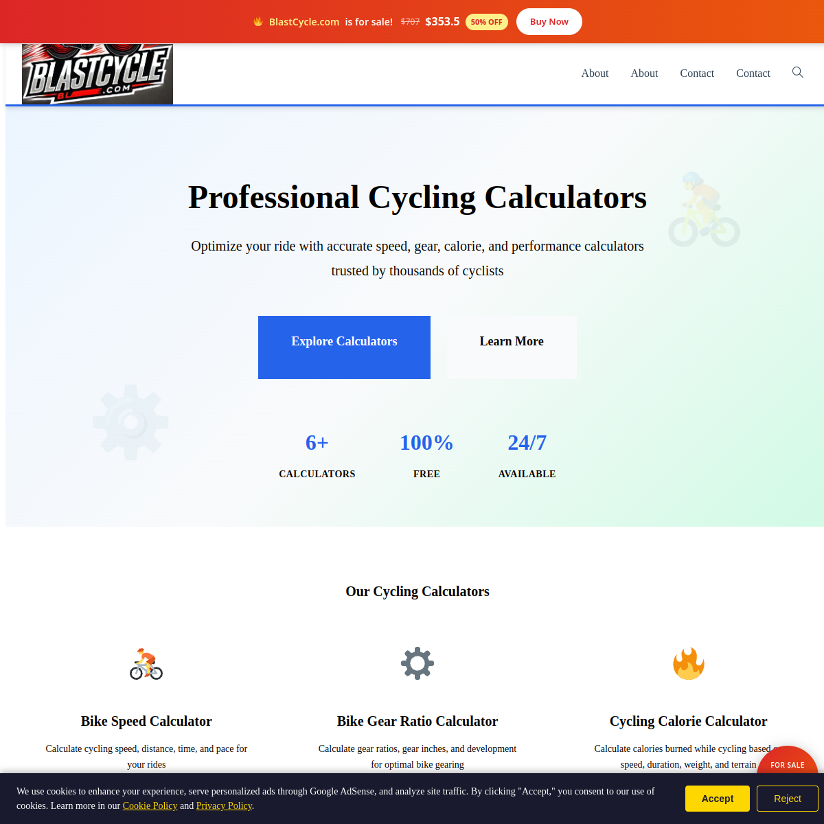 BlastCycle.com live screenshot
