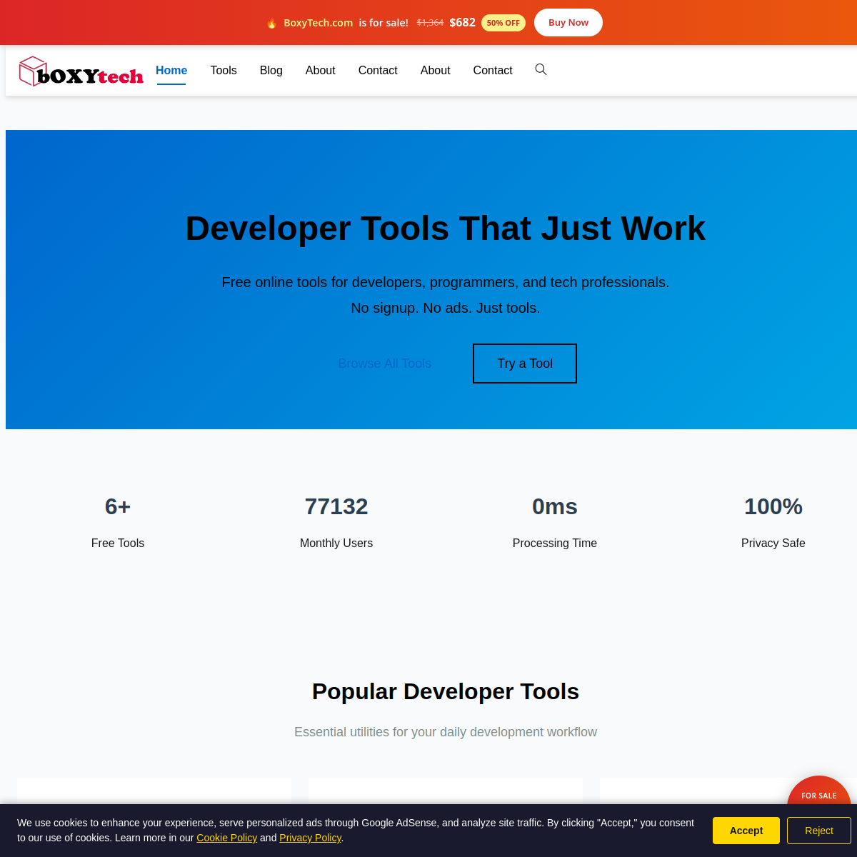 BoxyTech.com live screenshot