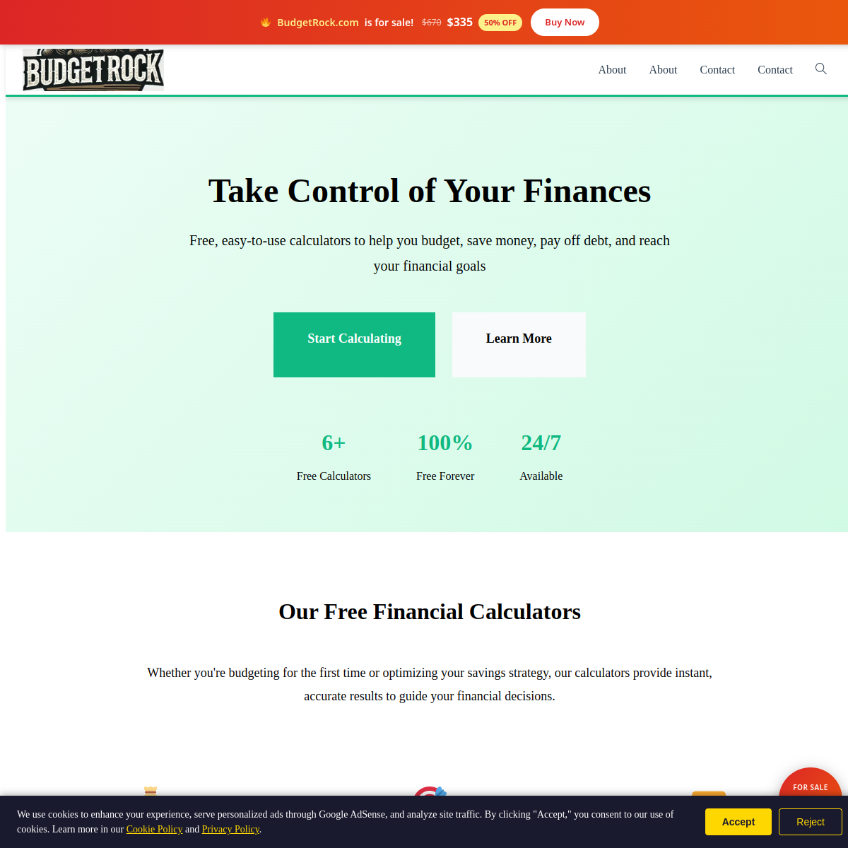 BudgetRock.com live screenshot