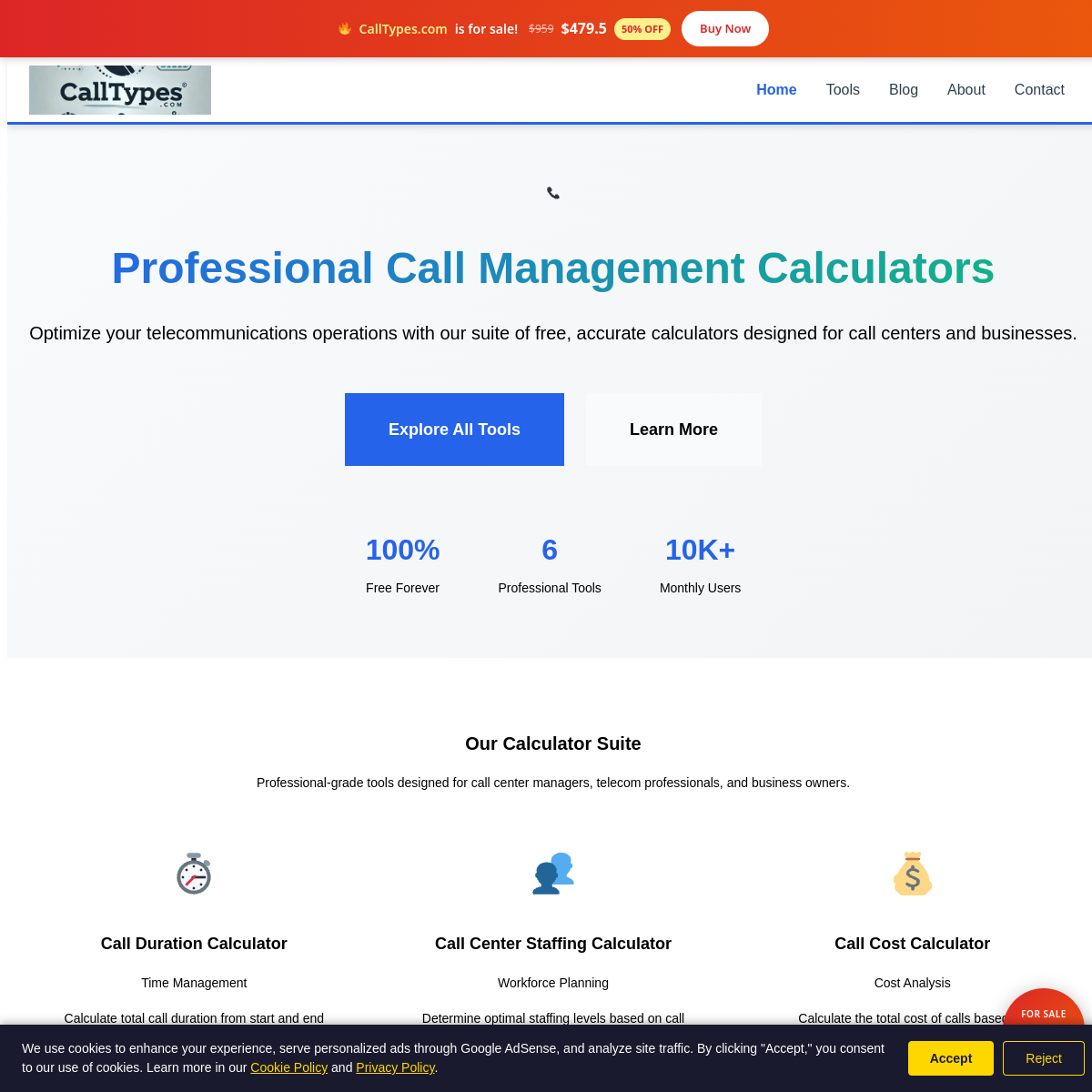 CallTypes.com live screenshot