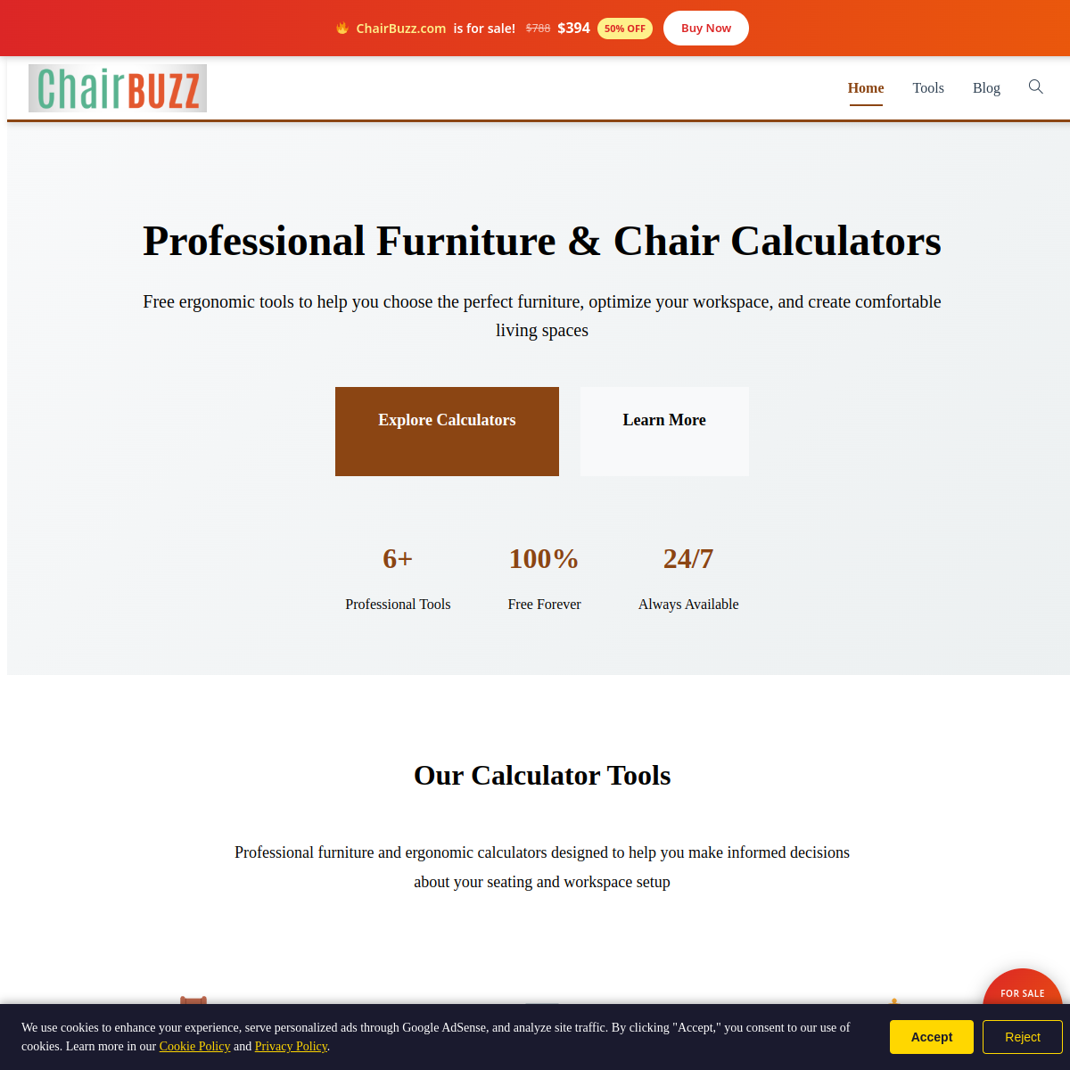 ChairBuzz.com live screenshot