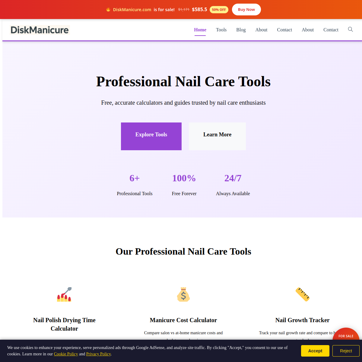 DiskManicure.com live screenshot