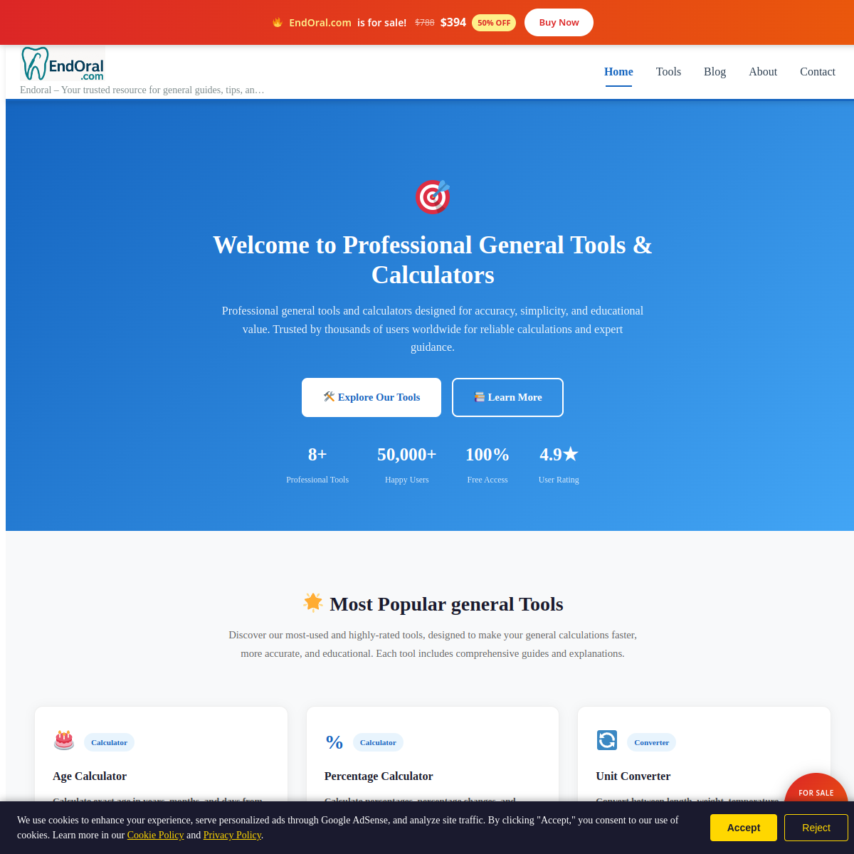 EndOral.com live screenshot
