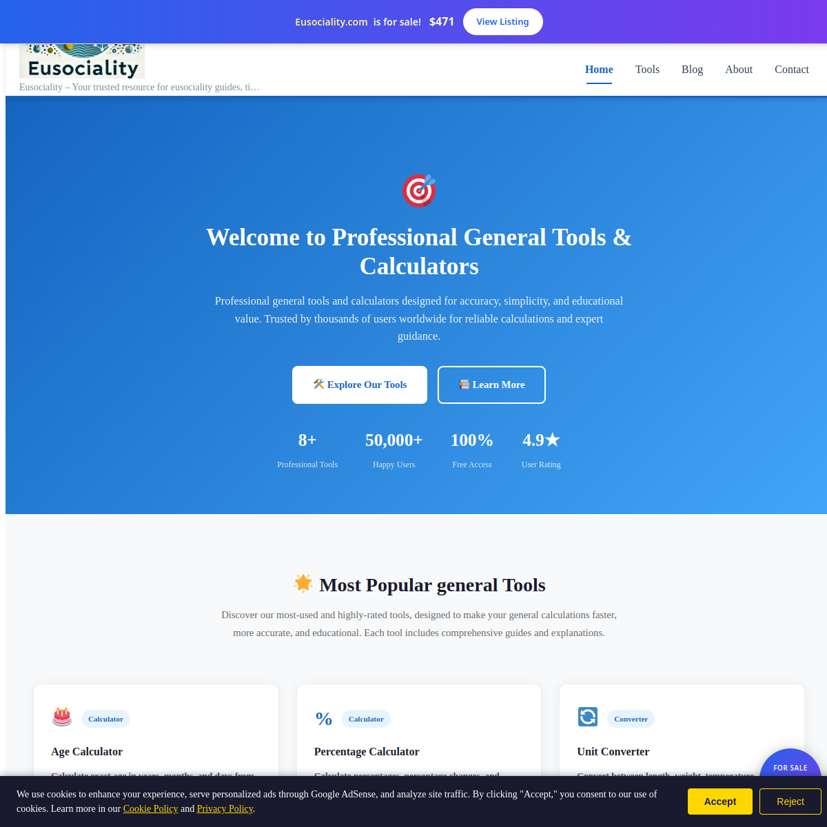 Eusociality.com live screenshot