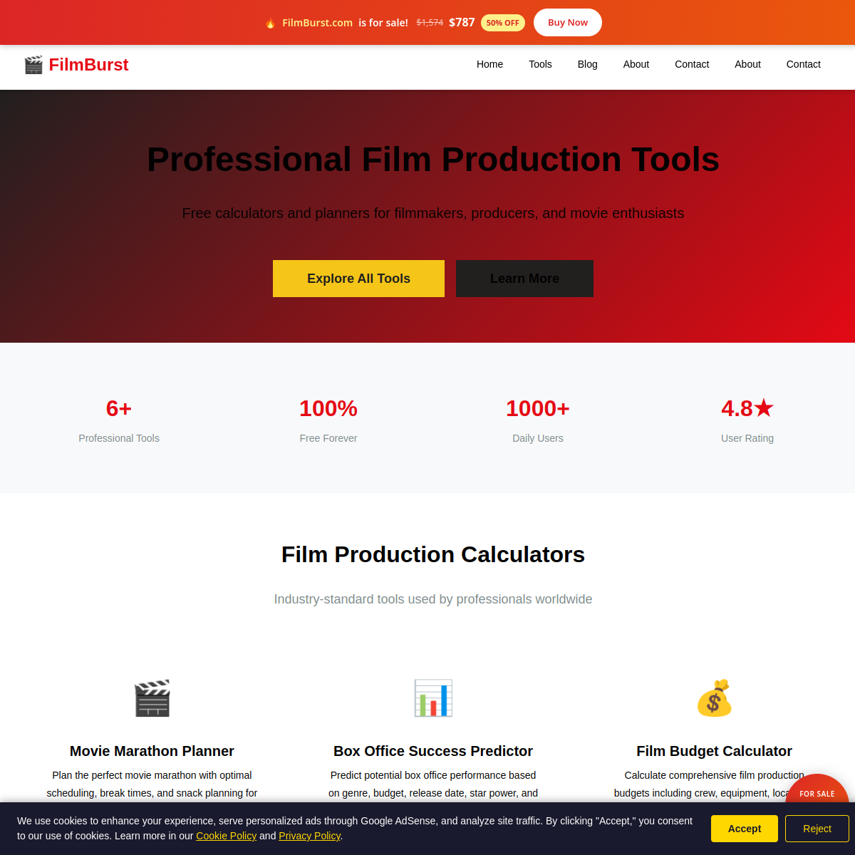 FilmBurst.com live screenshot
