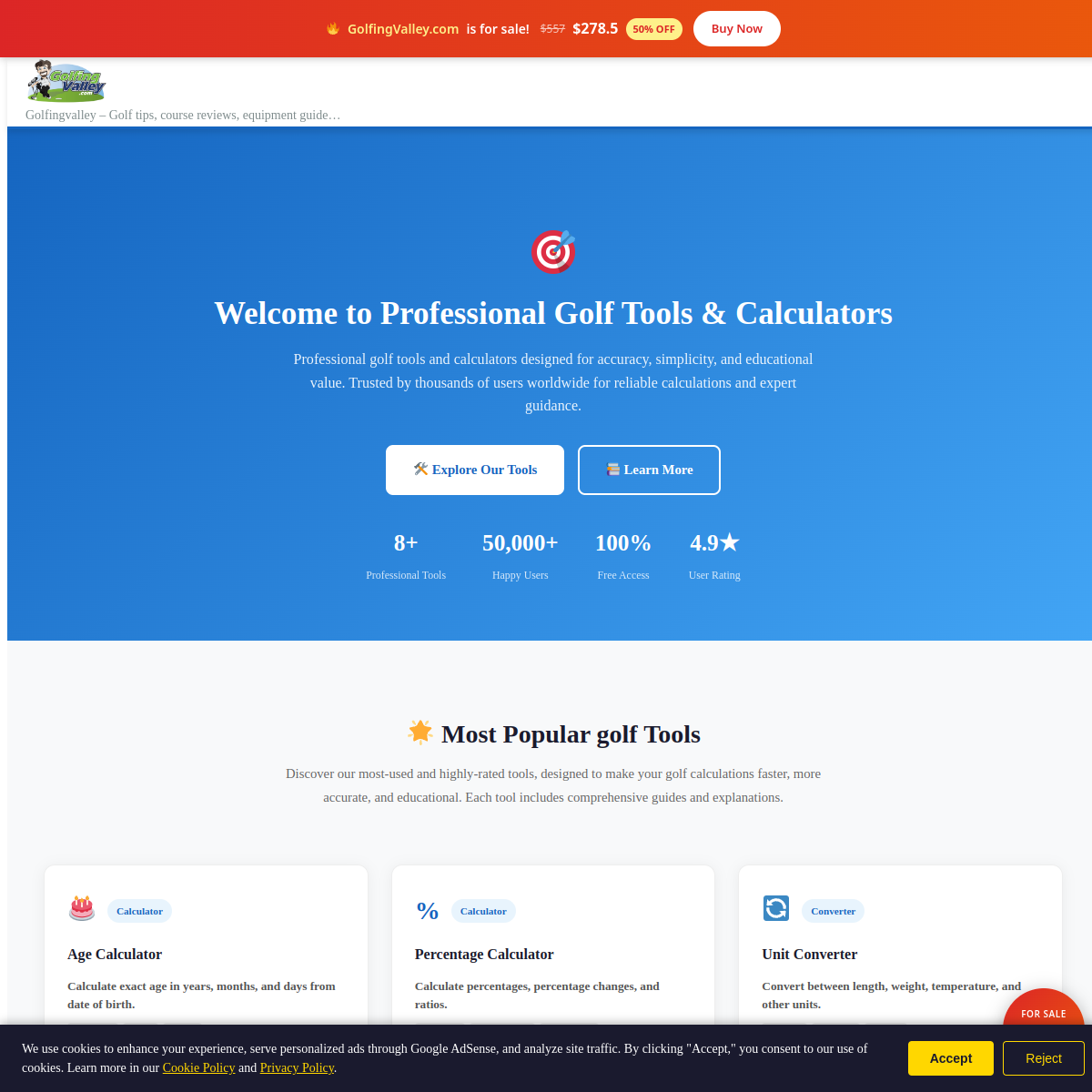 GolfingValley.com live screenshot