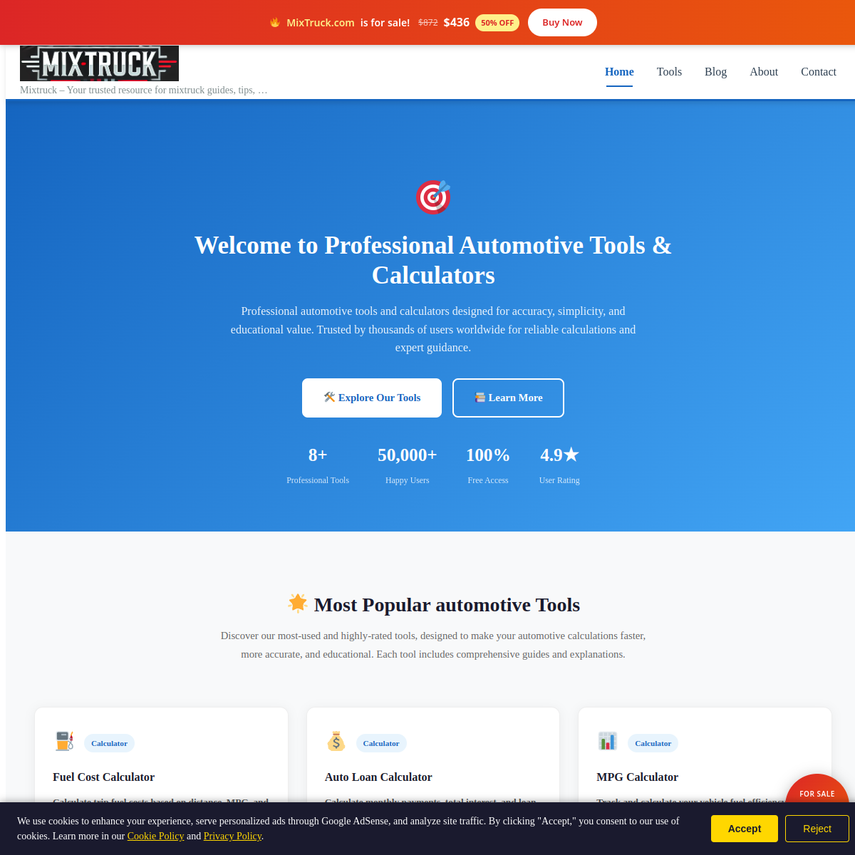 MixTruck.com live screenshot