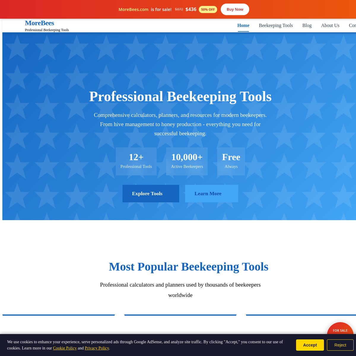MoreBees.com live screenshot