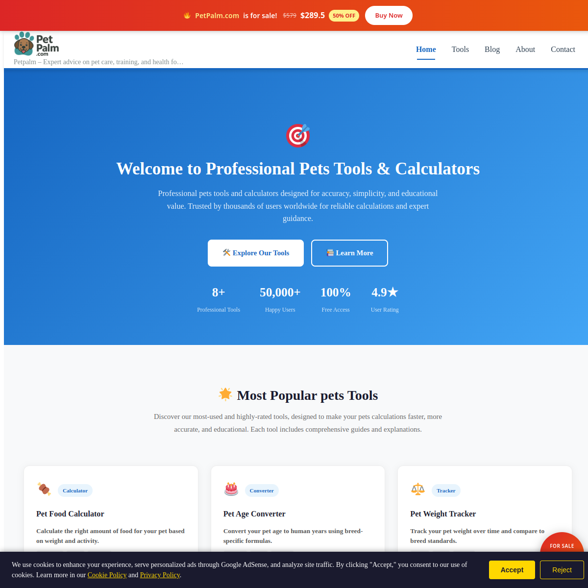 PetPalm.com live screenshot