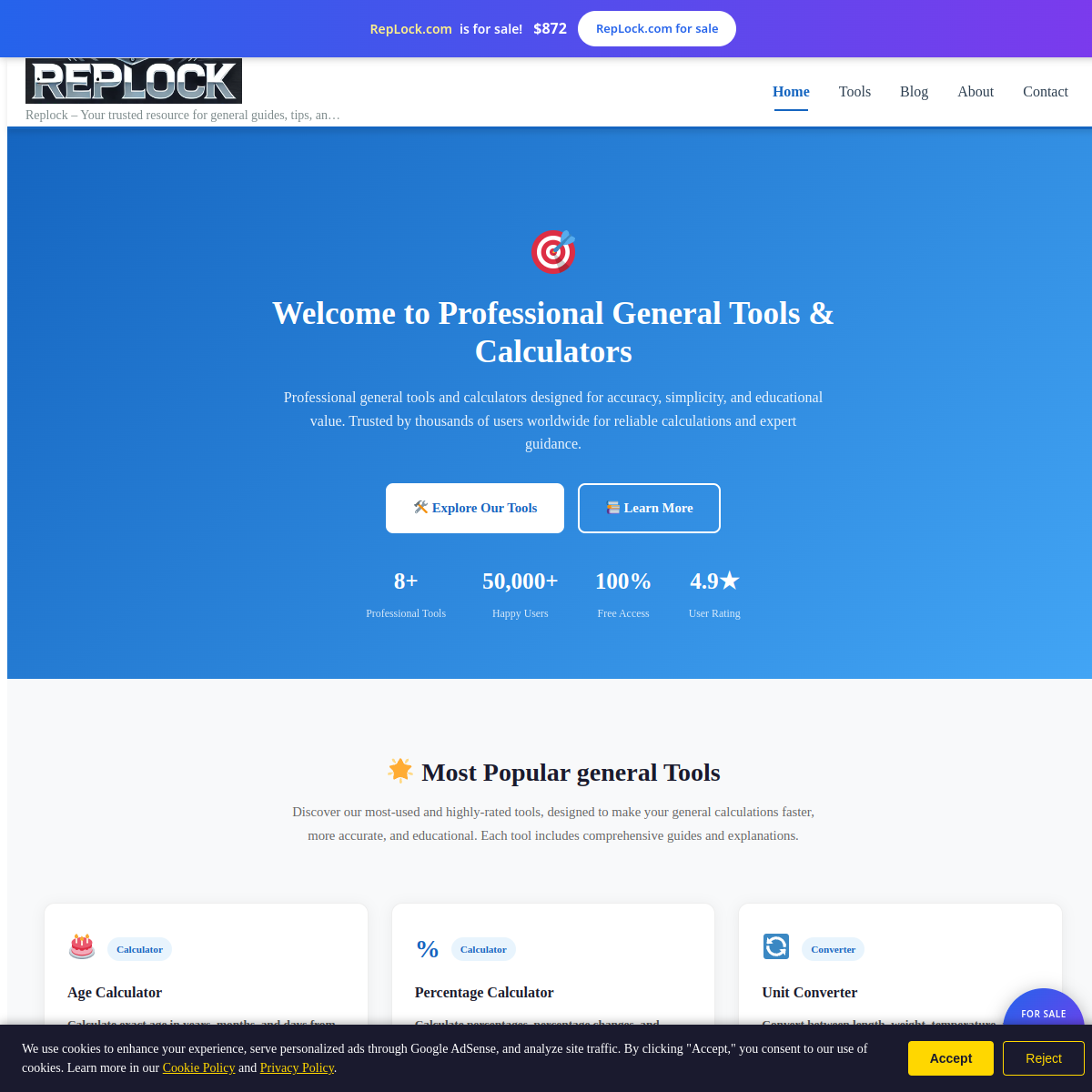 RepLock.com live screenshot