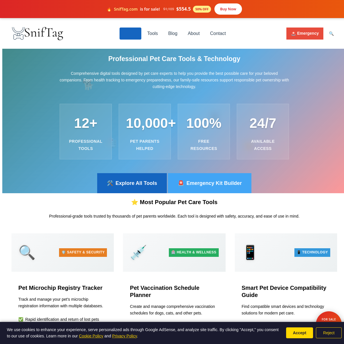 SnifTag.com live screenshot