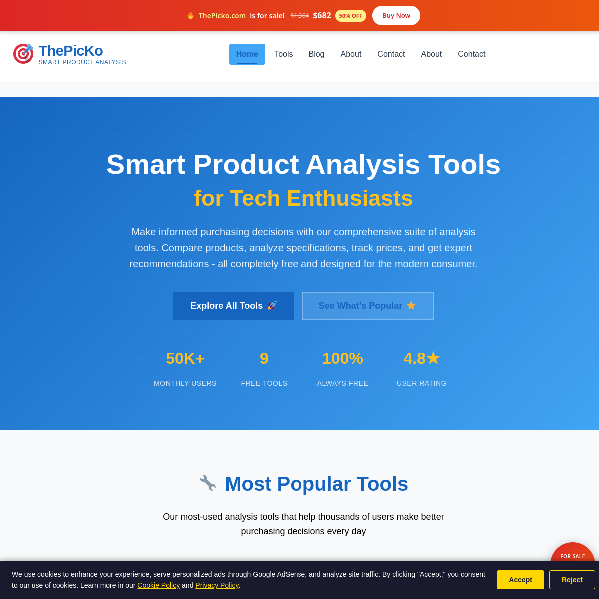 ThePicko.com live screenshot