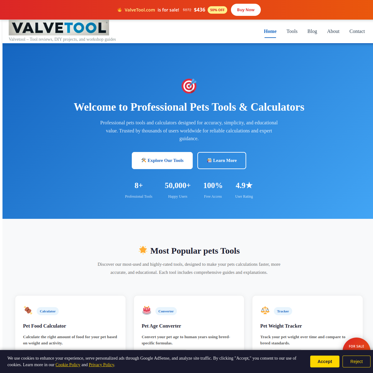 ValveTool.com live screenshot