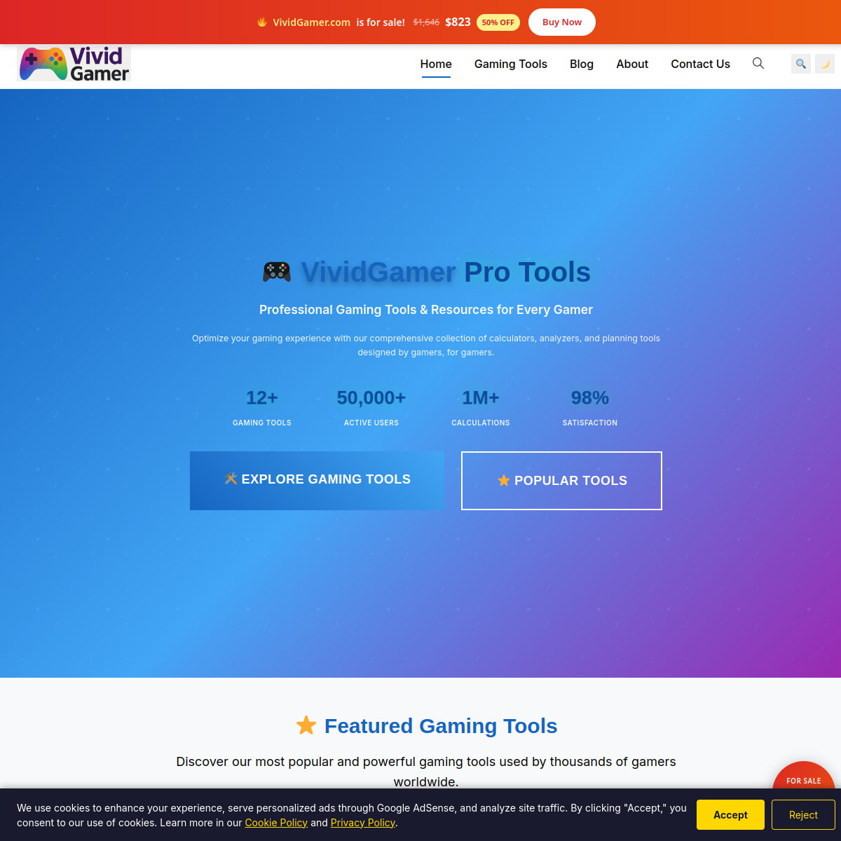 VividGamer.com live screenshot