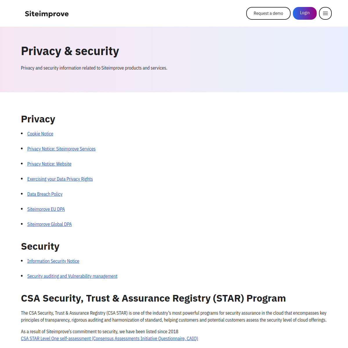 Screenshot of siteimprove.com
