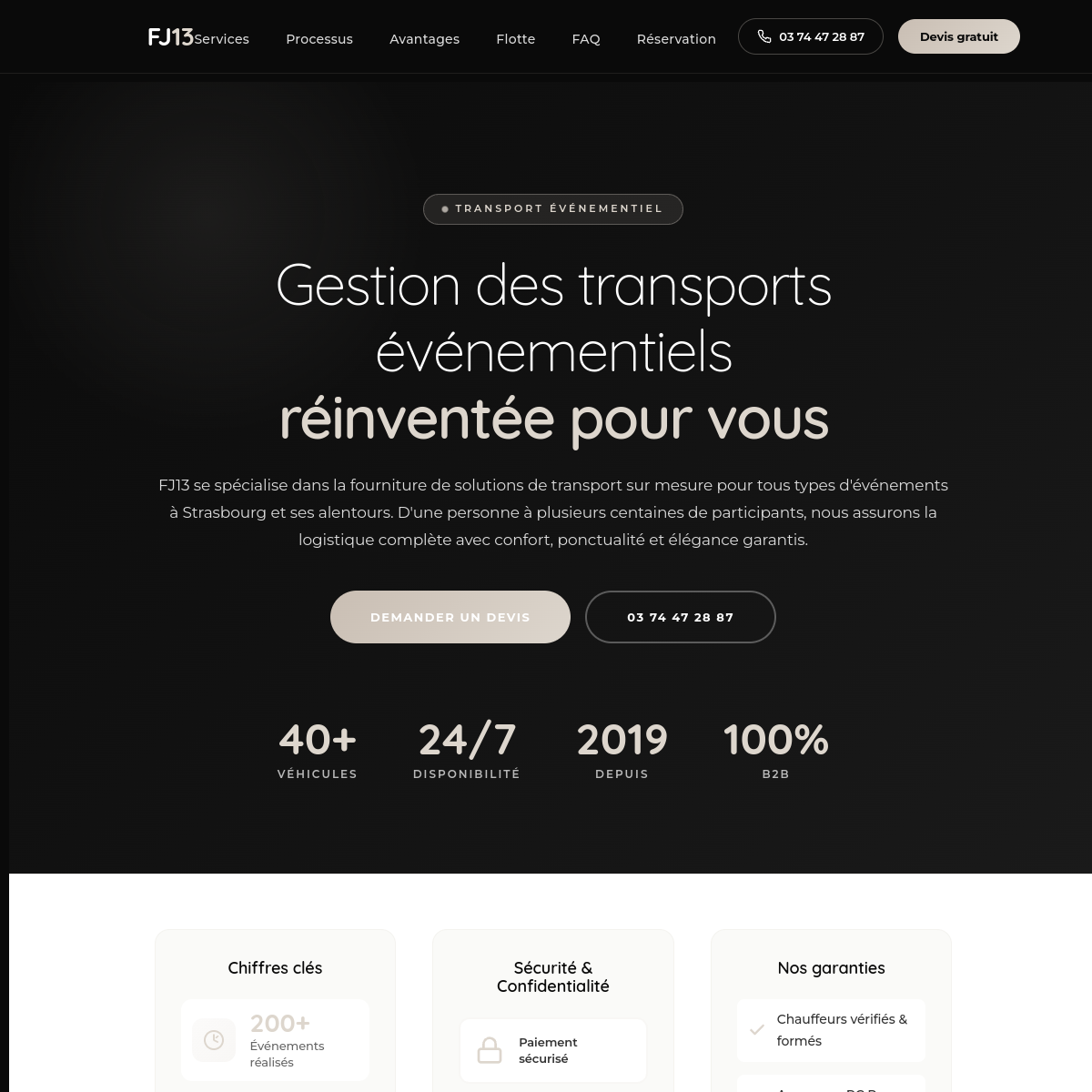 Aperçu du site Chauffeur Event Strasbourg