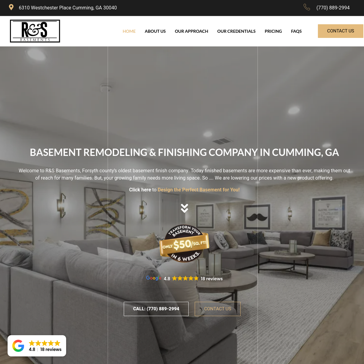 Screenshot of R&S Basements