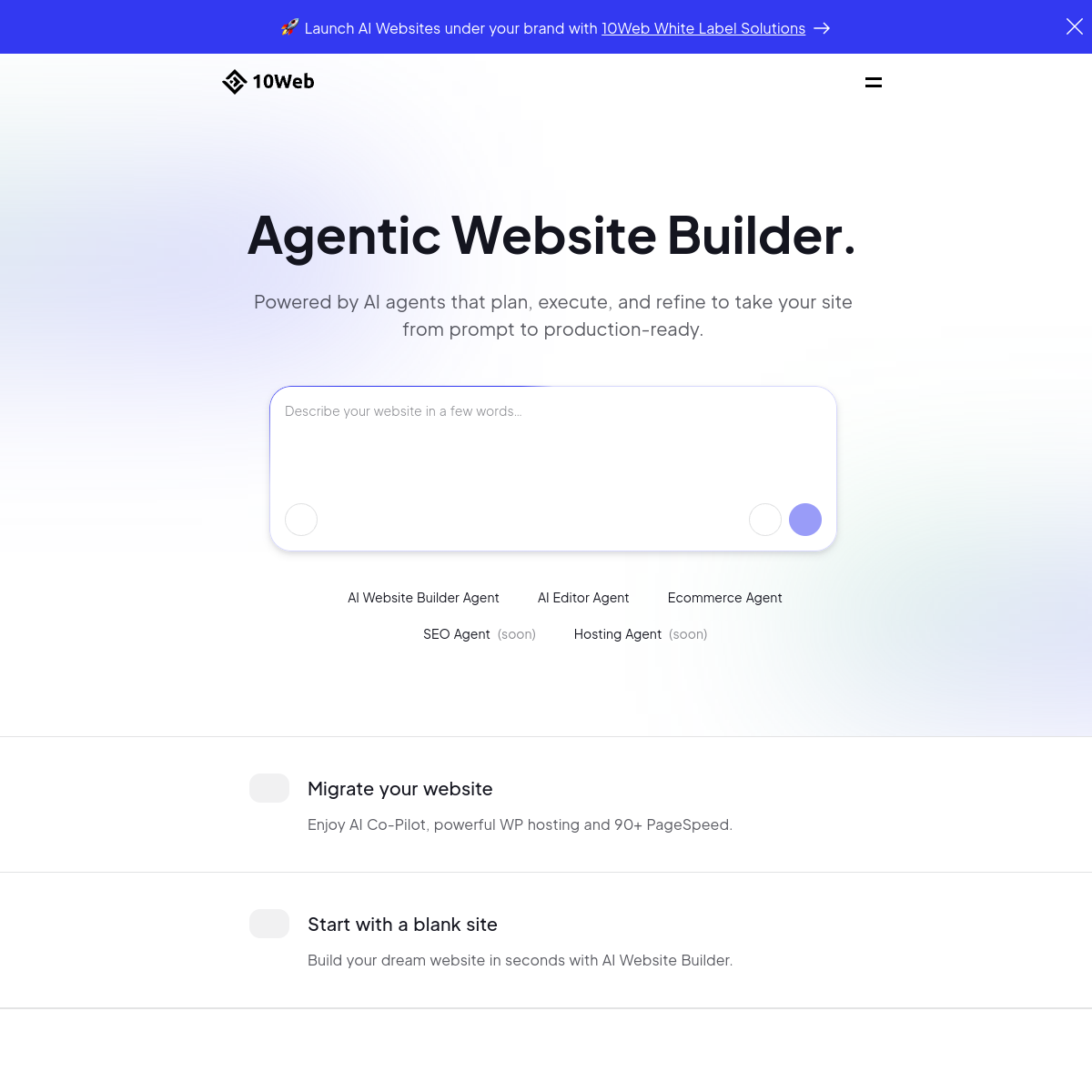 Screenshot of 10Web